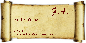 Felix Alex névjegykártya